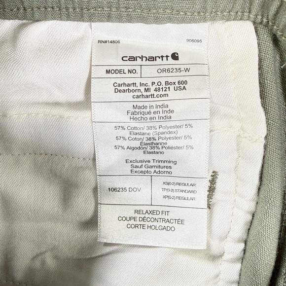Carhartt Bib Overall Womens Force Riptstop Size XS Olive Green Relaxed NEW - Picture 6 of 11